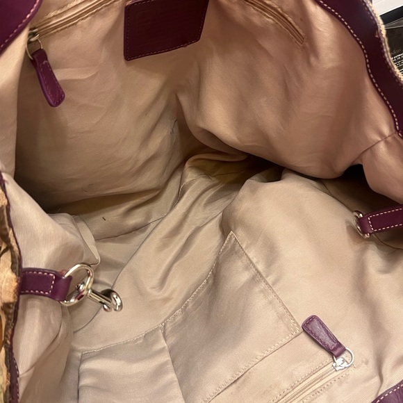 Coach Tan and Purple Signature Tote main image 12